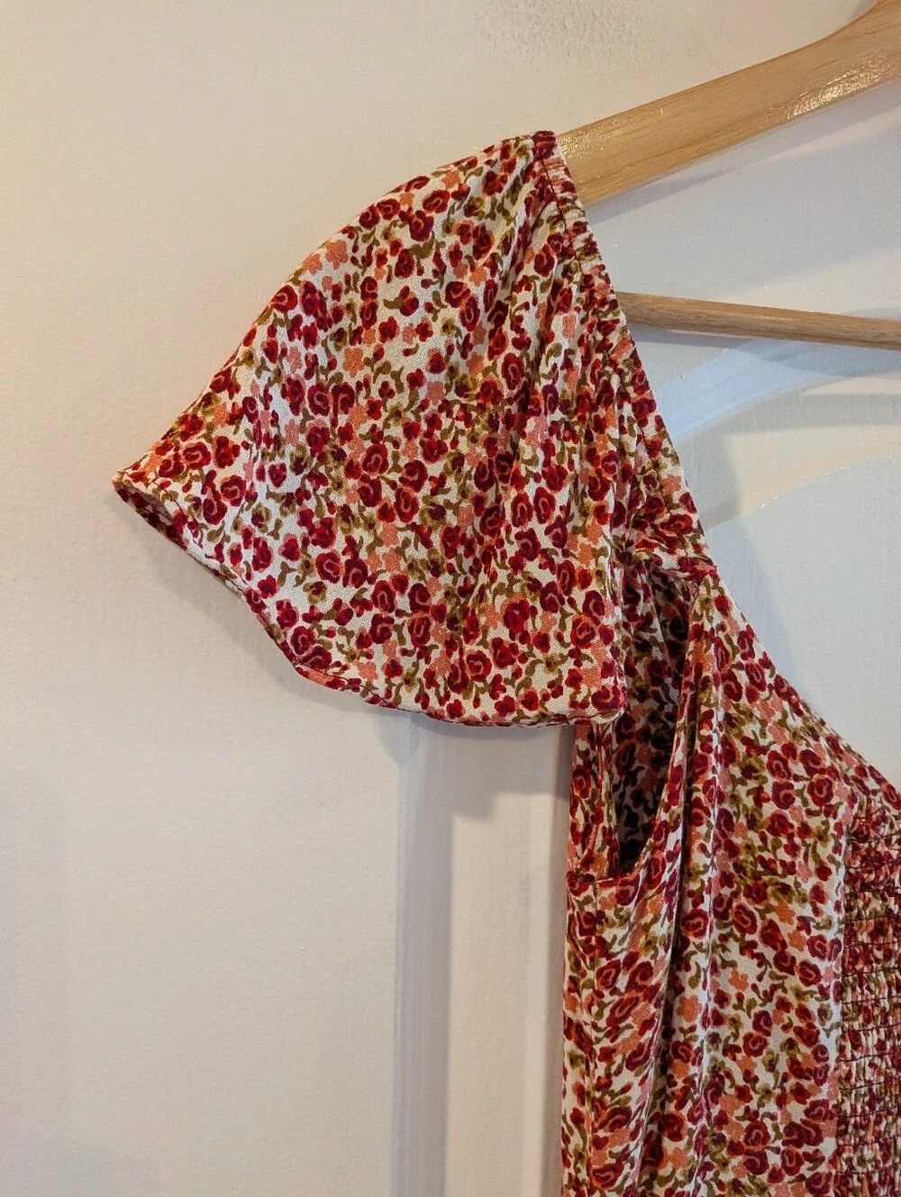 Reformation Petites Baxley Floral Midi Dress La Vie En Rose Red Pink Size 2 - Picture 12 of 16